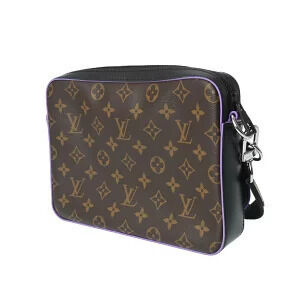 Louis Vuitton Macassar Bag Trio Monogram Purple Canvas Brown Messenger Brown